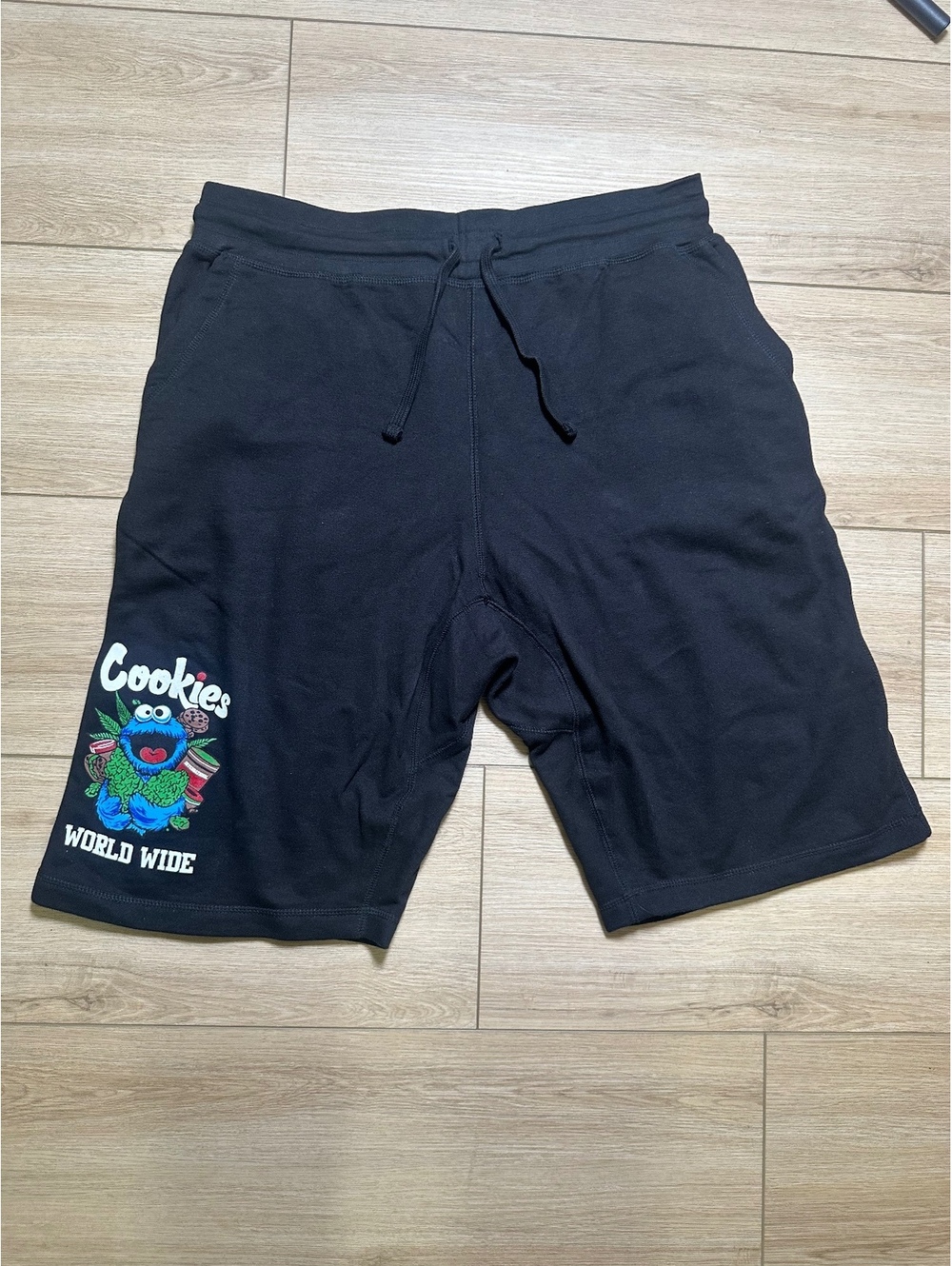 Smart Blanks Black 3XL Cotton Blend Shorts with Cookie Monster Graphic